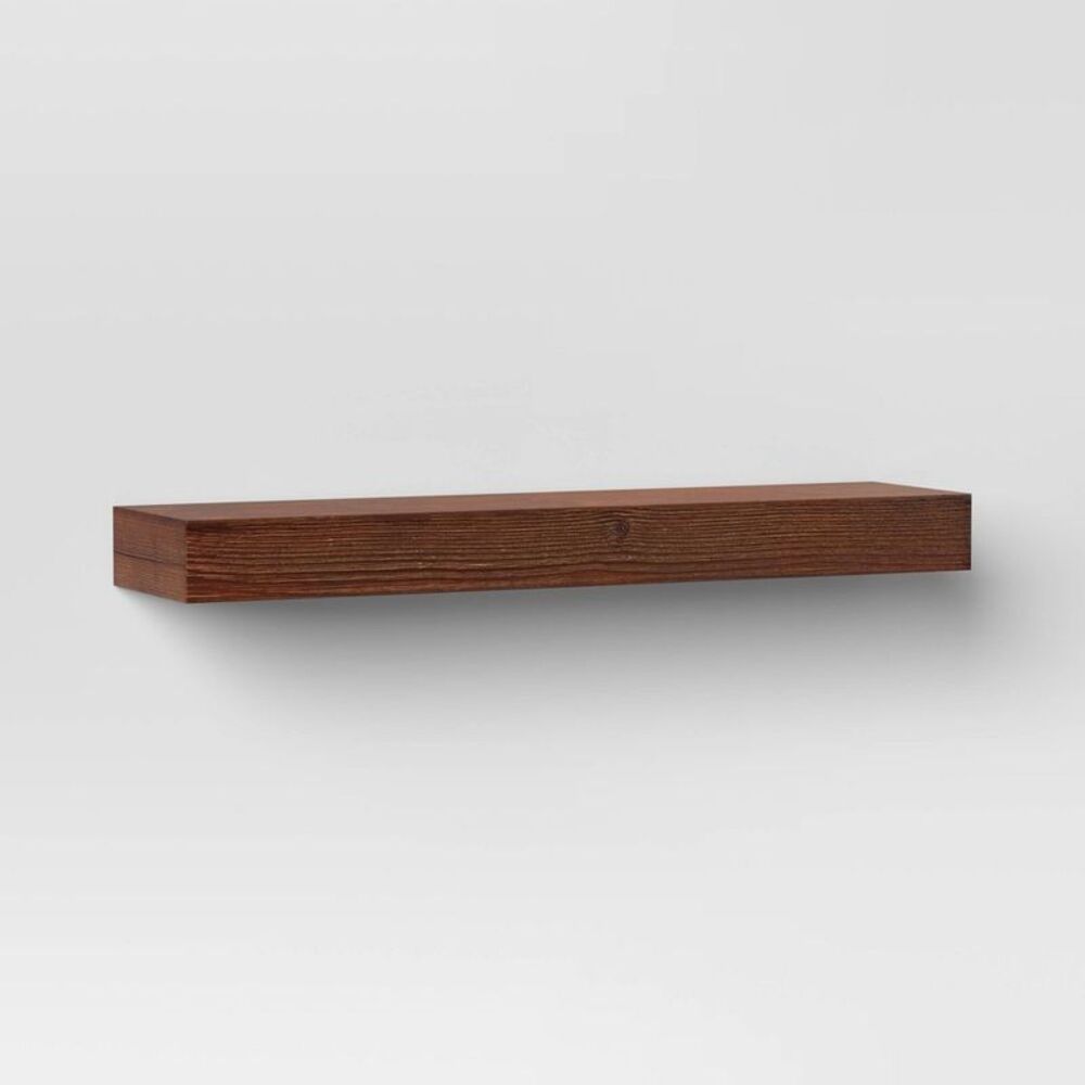 Threshold -  Modern Wood Wall Mounted Shelf Storage F Walnut Brown